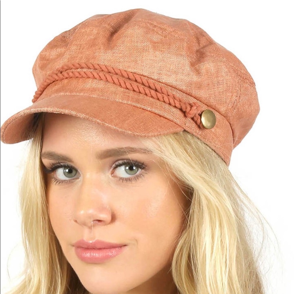 Linen Greek Fisherman Sailor Newsboy Hat
